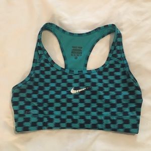 Checkered Nike Pro sports bra
